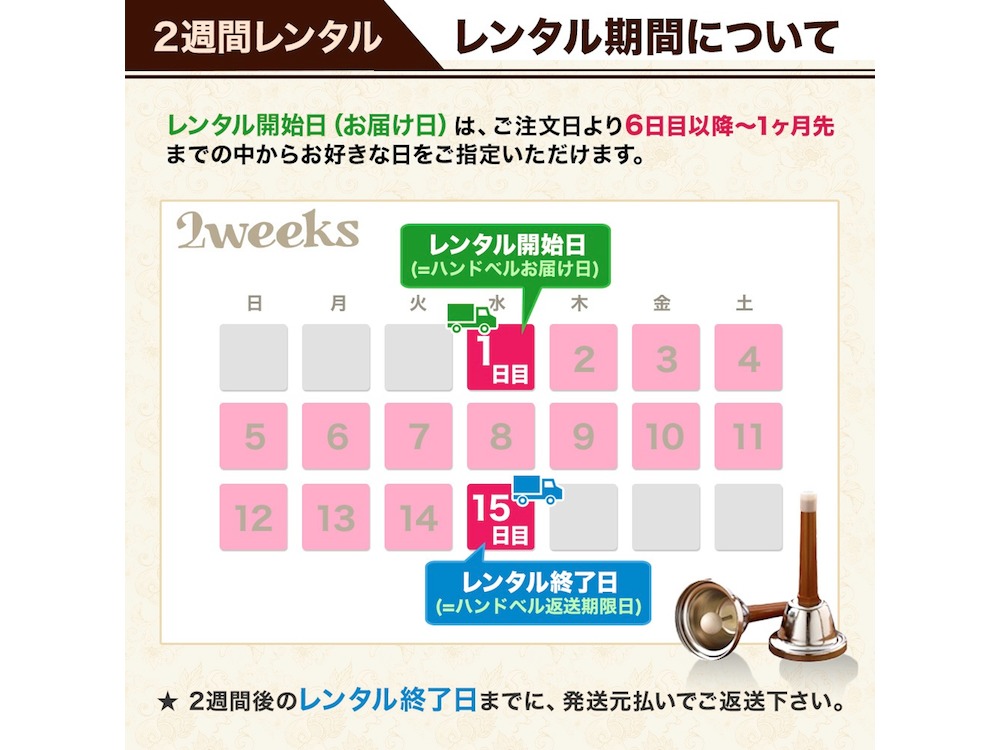 ハンドベルレンタル2週間